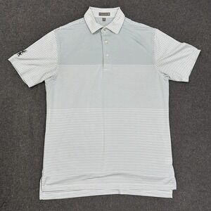 Peter Millar Summer Comfort Polo Golf Stripe Green White M